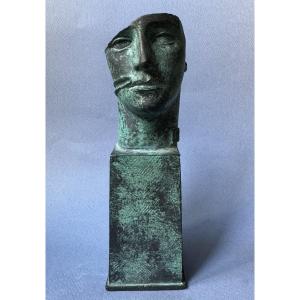 Sculpture en bronze Igor Mitoraj “Tindaro” buste d’homme 
