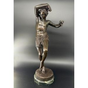 Bronze Sculpture "neapolitan Dancer" Francisque Duret 