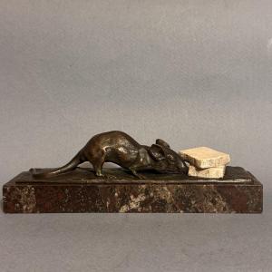 Sculpture en bronze "Souris au sucre" M. Prost