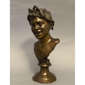 Buste en bronze de jeune napolitain V. Gémito
