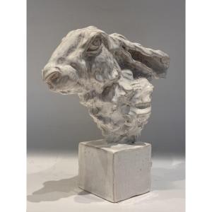Hare Bust - Jean-paul Gourdon – Glazed Terracotta Sculpture