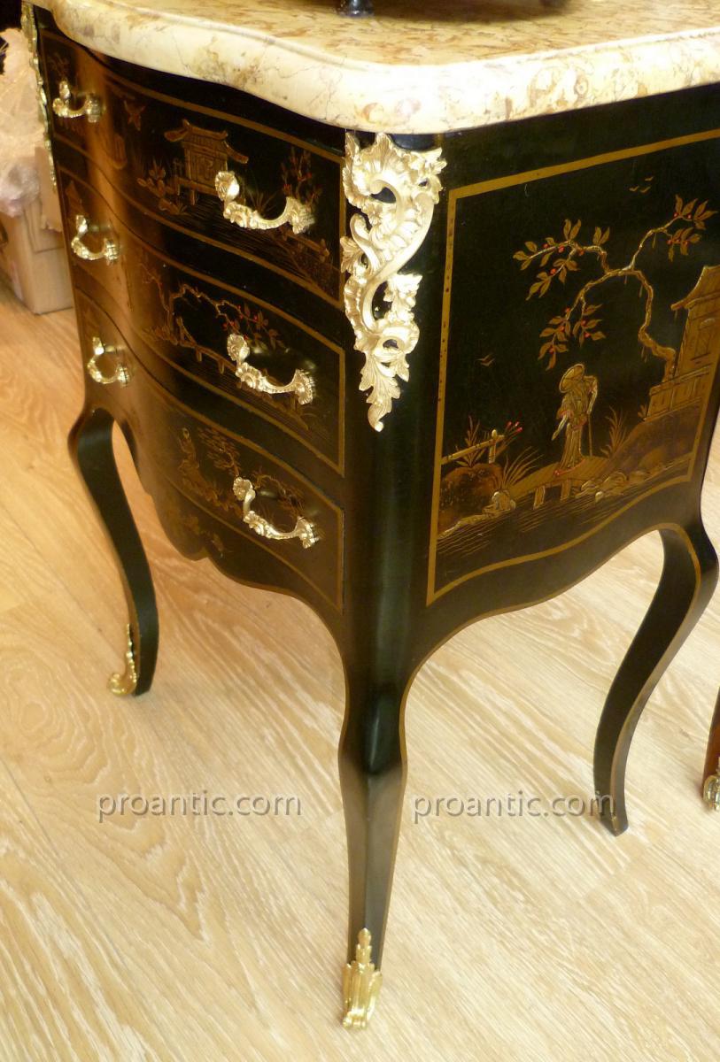 Rare Petite Commode Estampillée Delaunay XVIII°-photo-4