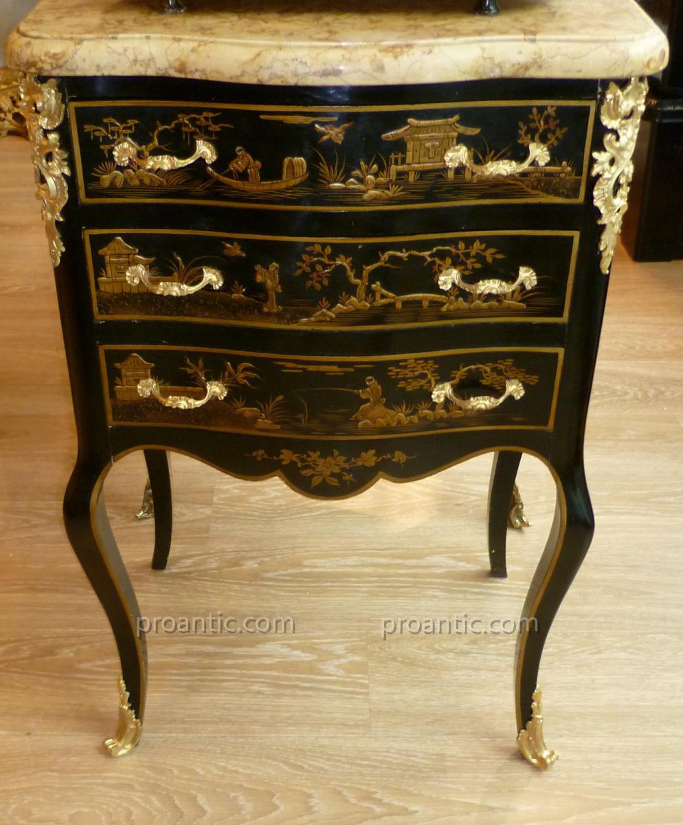 Rare Petite Commode Estampillée Delaunay XVIII°-photo-2