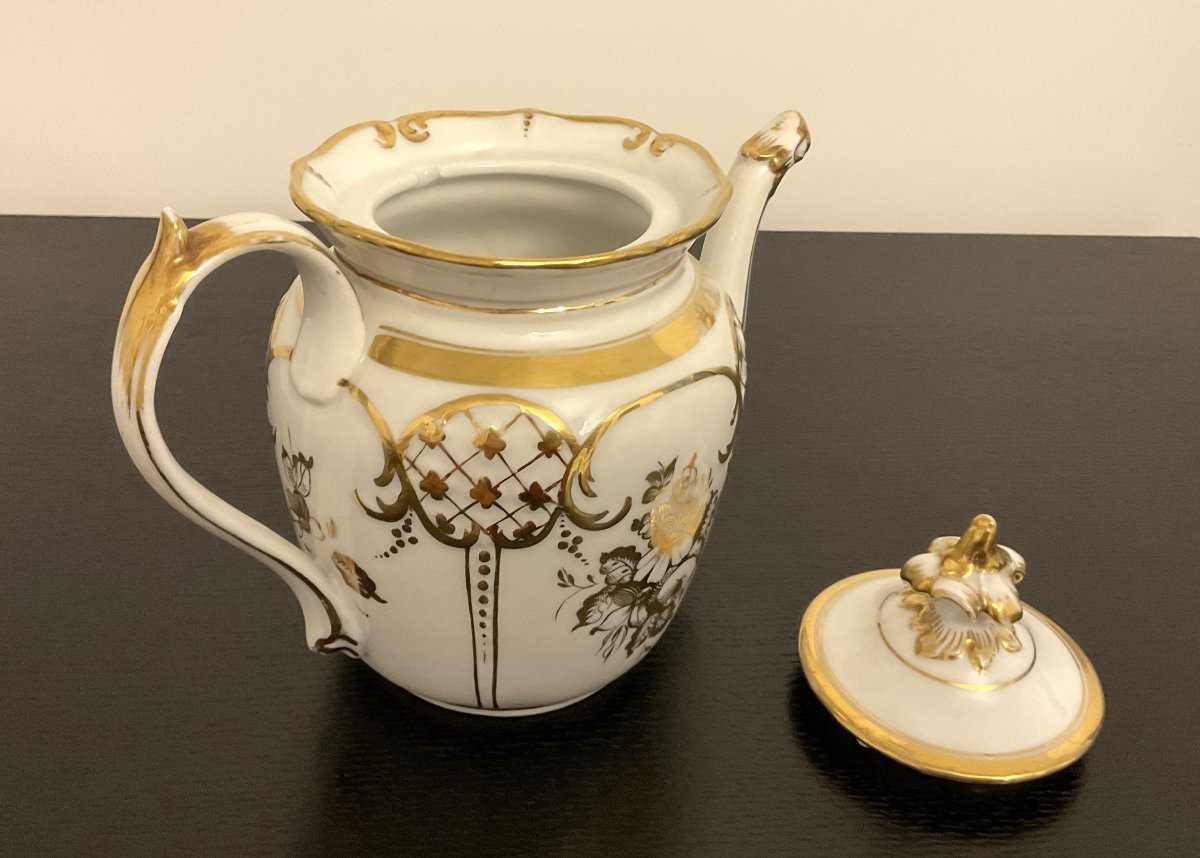Théière et Pot à Lait Porcelaine de Paris XIX°-photo-1