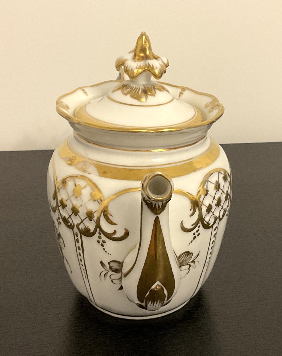 Théière et Pot à Lait Porcelaine de Paris XIX°-photo-3