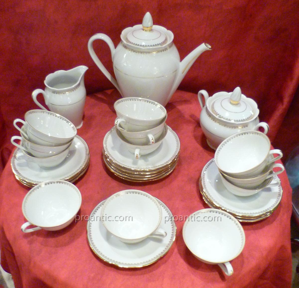 Porcelain Coffee Set Décor Doré