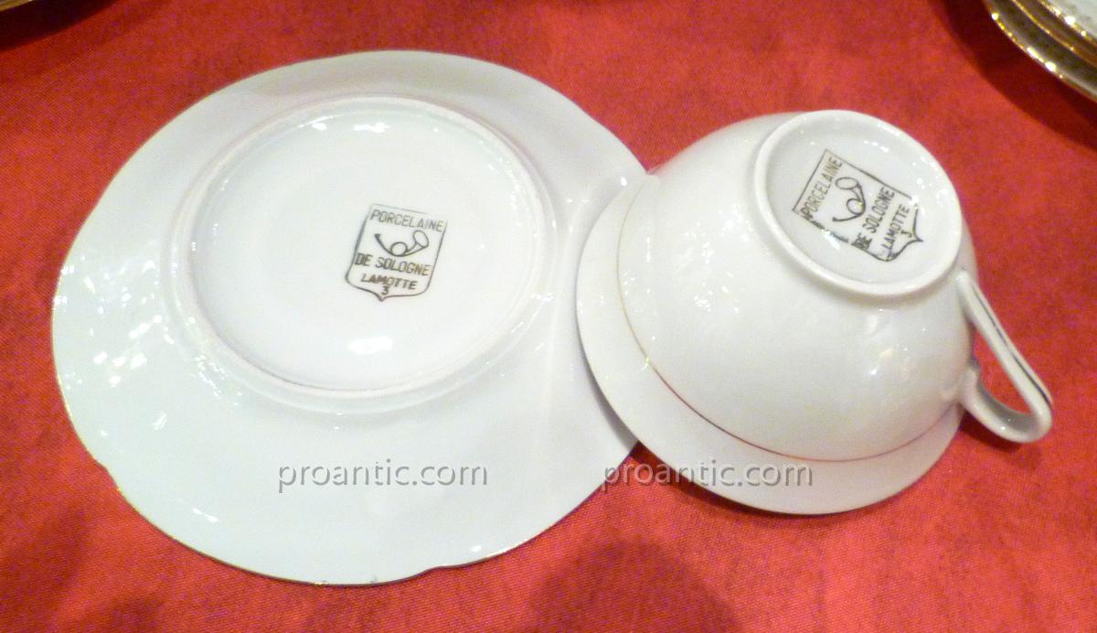 Service à Café En Porcelaine Décor Doré-photo-3