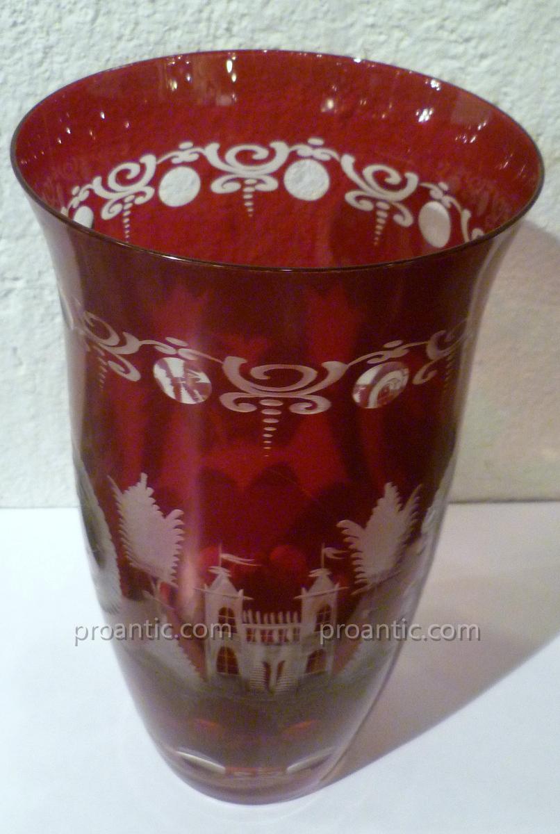 Bohemian Crystal Vase Red-photo-1