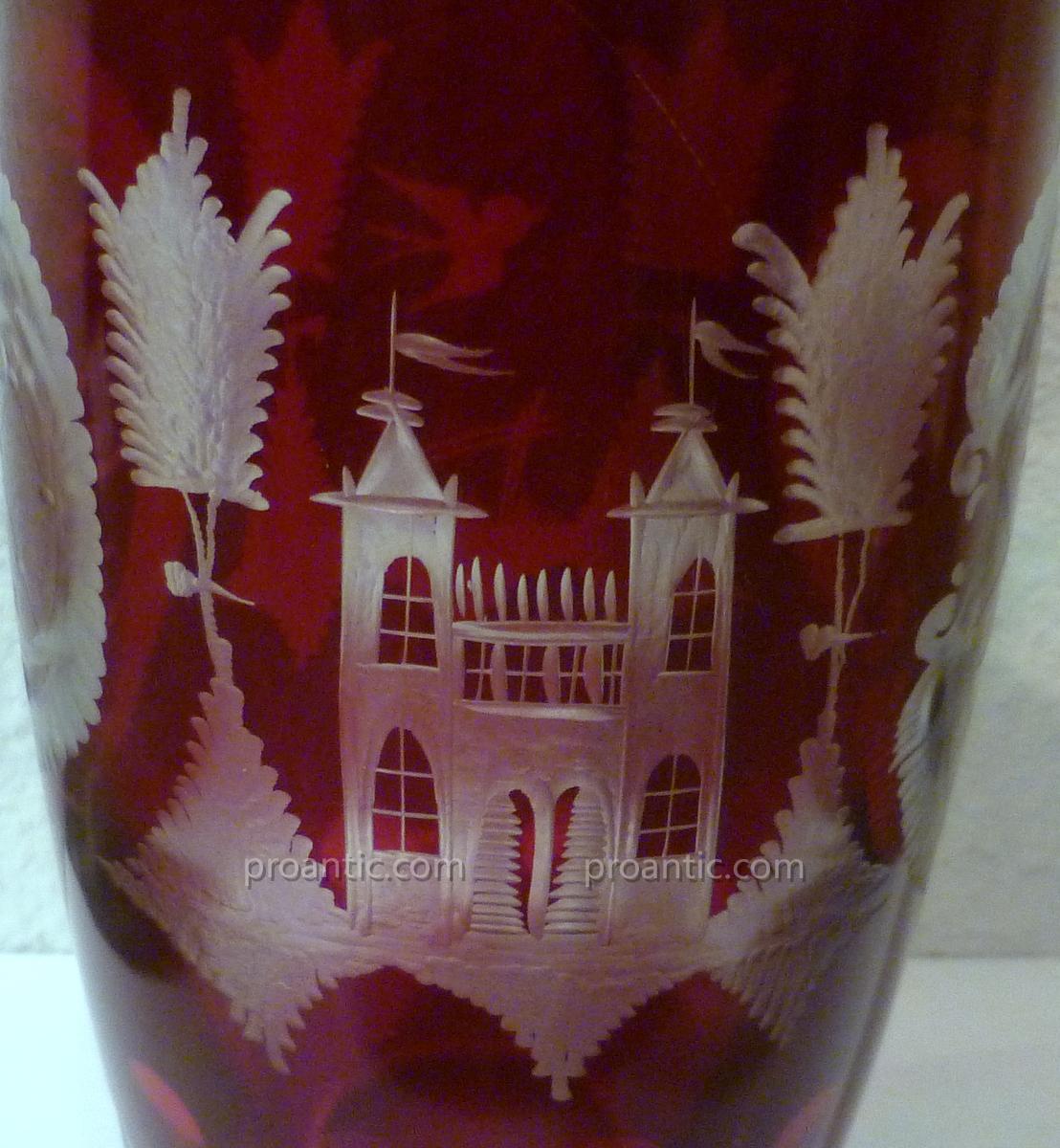 Bohemian Crystal Vase Red-photo-4