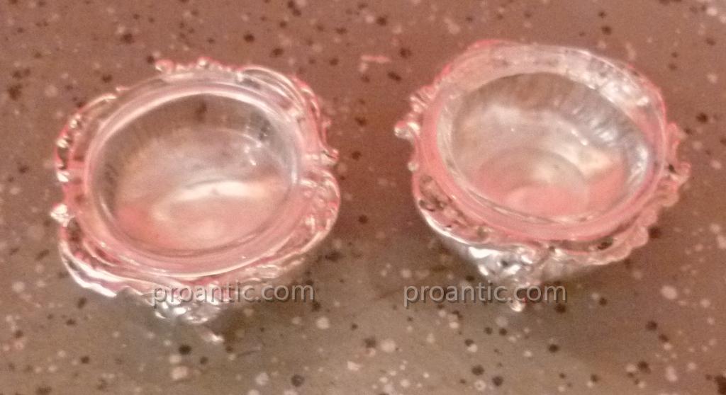 Paire De Salerons En Argent Et Cristal XIX°