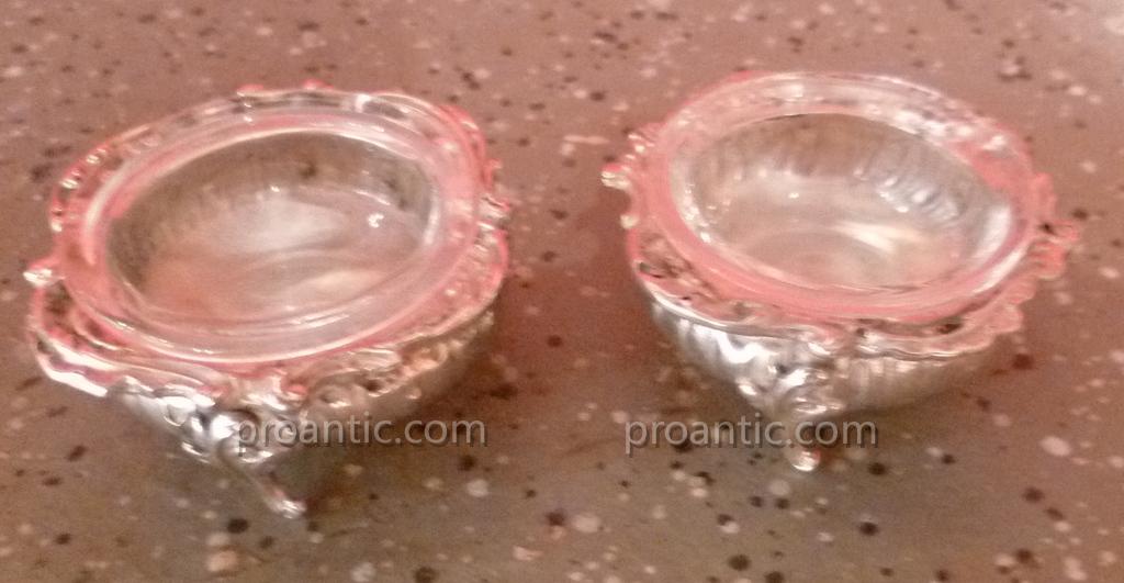 Paire De Salerons En Argent Et Cristal XIX°-photo-2