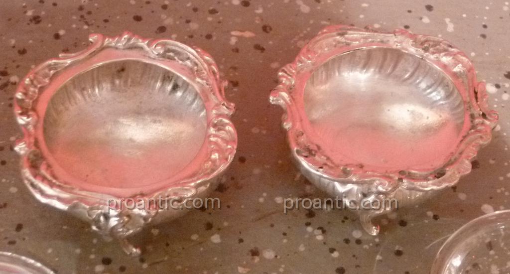 Paire De Salerons En Argent Et Cristal XIX°-photo-4