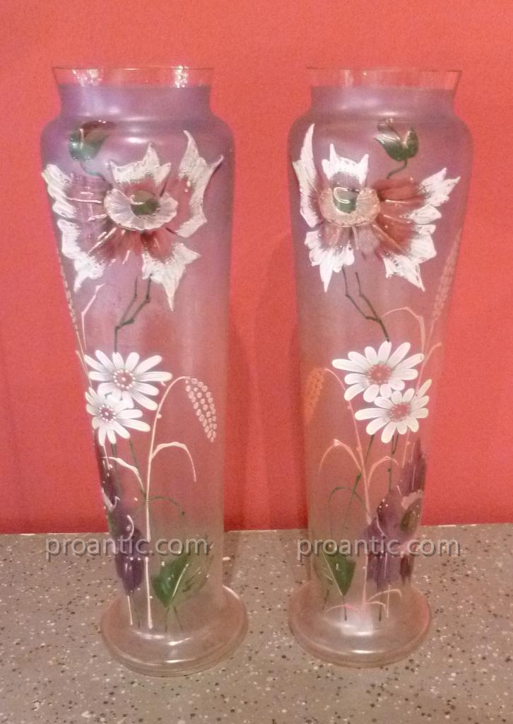 Paire De Vases Emaillés-photo-5