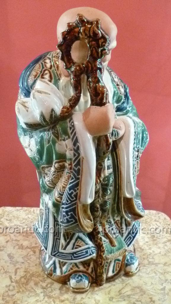 Great Chinese Sage Statue In Ceramic XIX °-photo-1