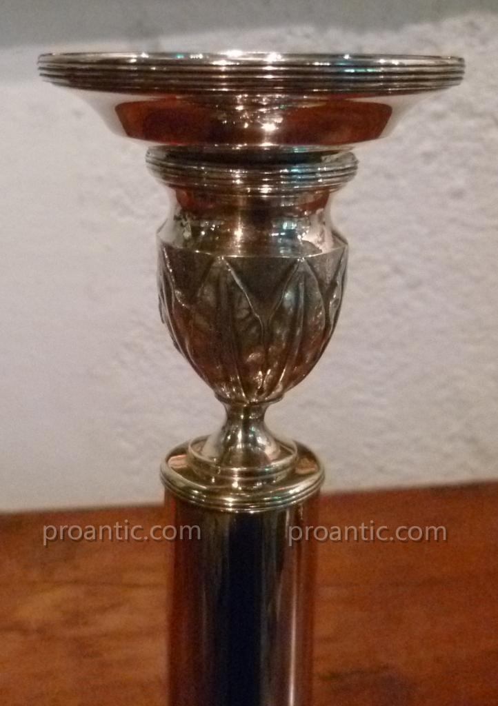 Pair Of Candlesticks In Silver Metal-photo-4