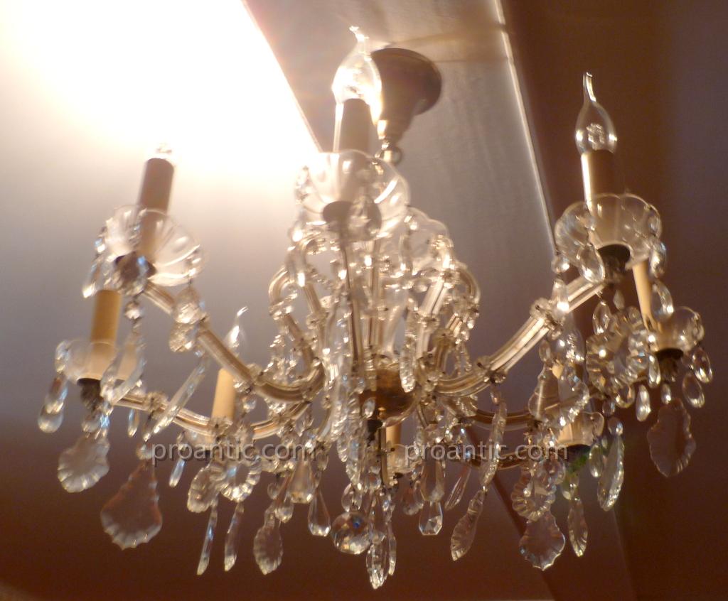 Chandelier Crystal And Gilt Bronze XIX-photo-2