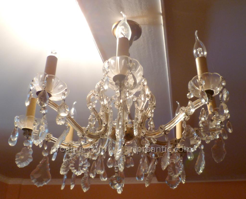 Chandelier Crystal And Gilt Bronze XIX-photo-4