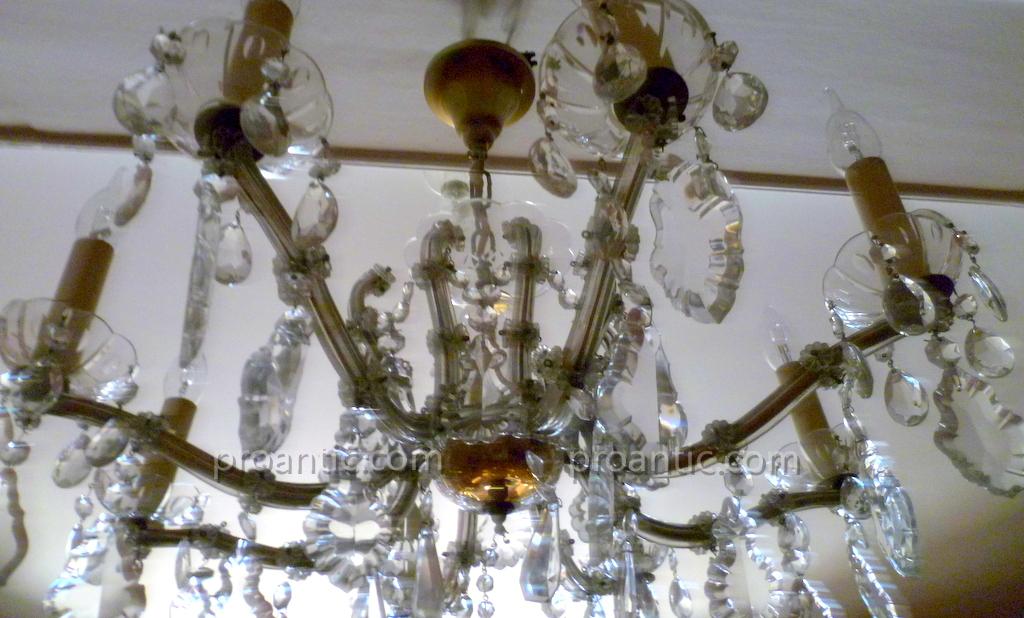 Chandelier Crystal And Gilt Bronze XIX-photo-4