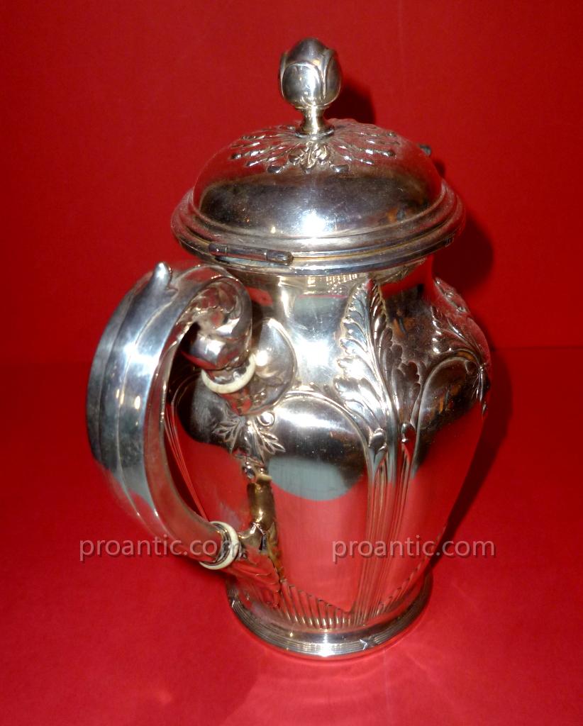 Poureuse And Milk Pot In Silver XIX-photo-3