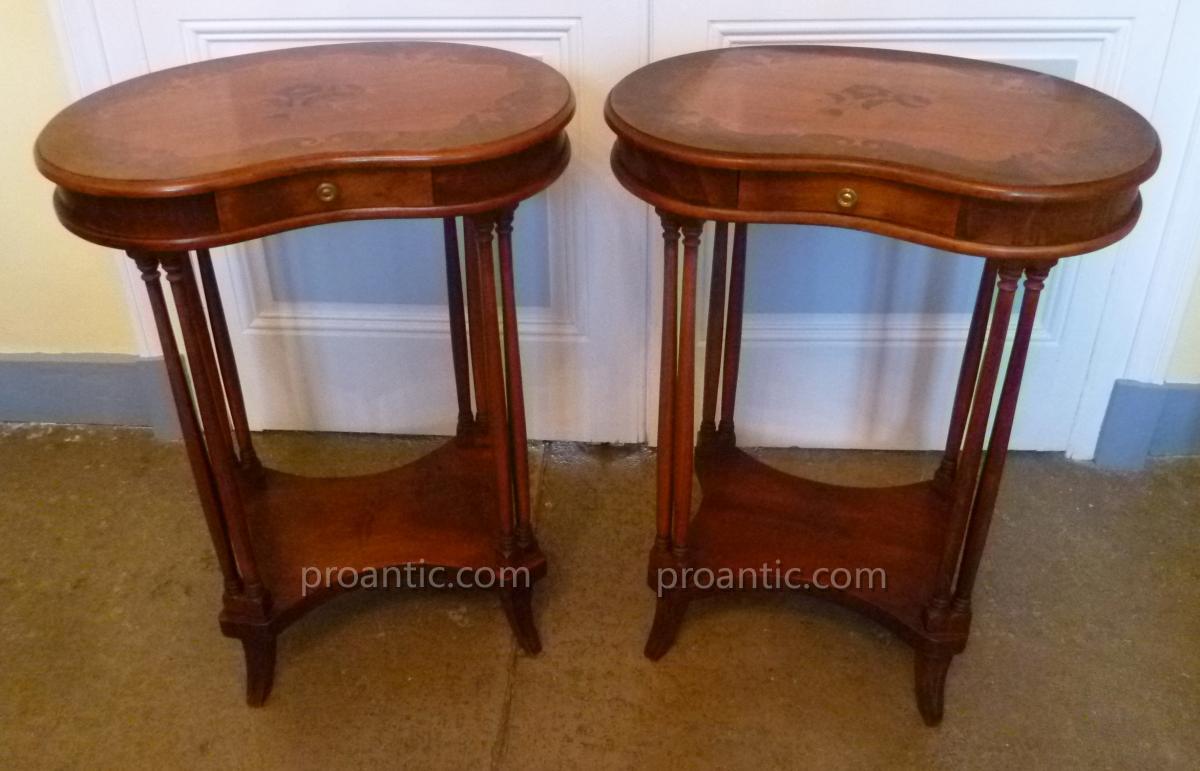 Paire De Table Rognon Style Louis XVI-photo-3