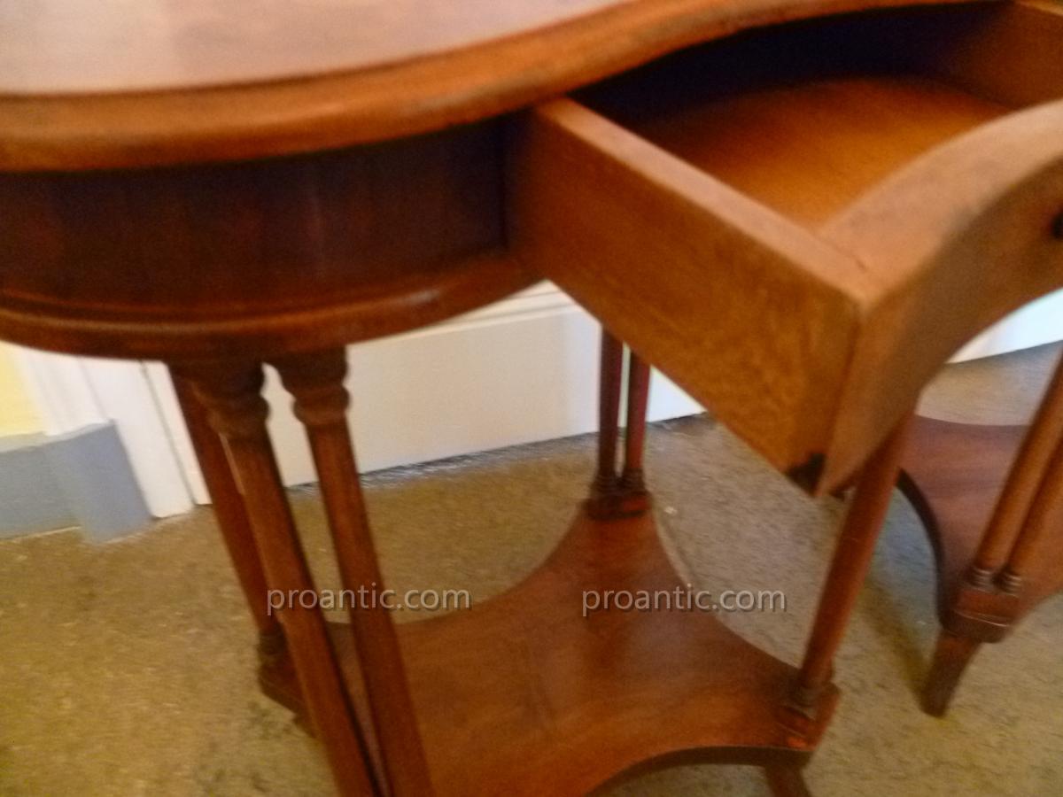 Pair Of Table Kidney Louis XVI Style-photo-5