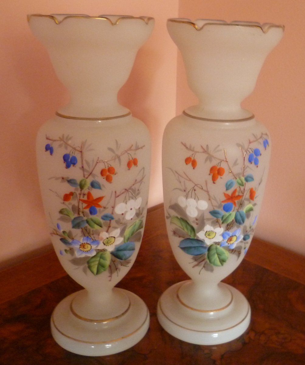 Pair Of Opaline Vases-photo-7