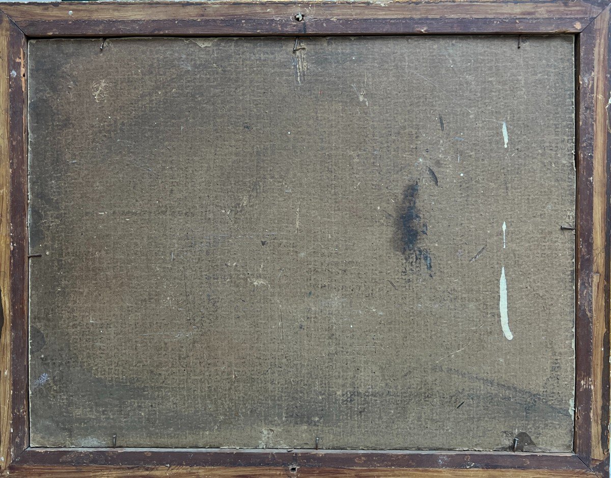 Ecole Française Vers 1880 - Jetée De Dahlias - Huile Sur Papier Monogrammé Md ?-photo-4