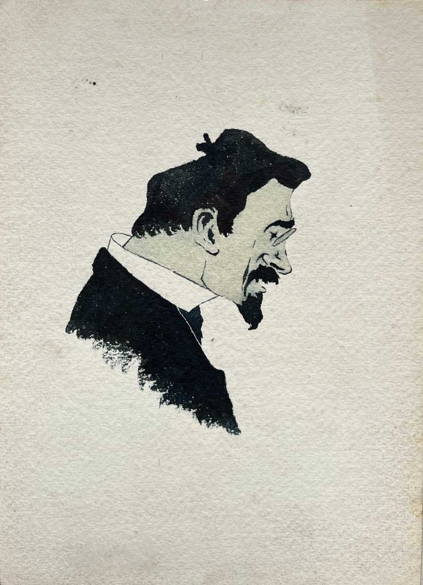 Ecole Fran&ccedil;aise Vers 1900 - Rare Ensemble De 15 Portraits &agrave; Charge / Caricatures -photo-3