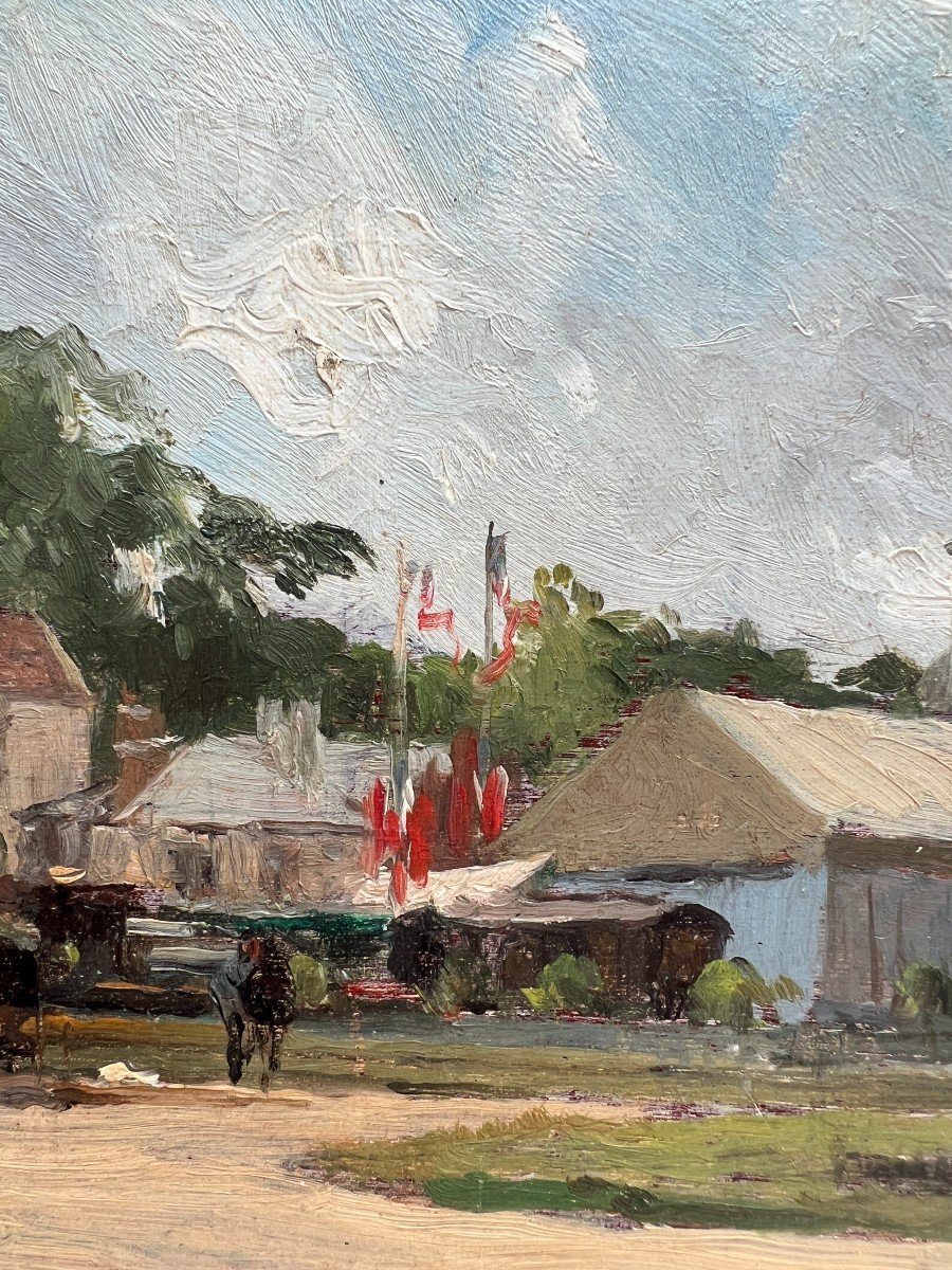 Ecole Française Impressionniste - Fête Foraine à Saint Germain En Laye, 1885-photo-4