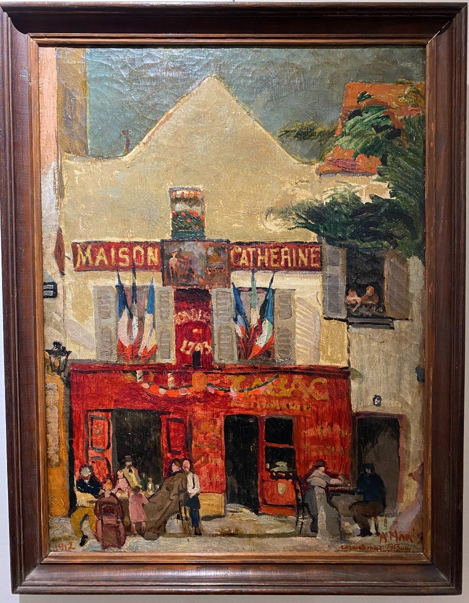 Anselmo Bucci (1887-1955) - Montmartre, Mother Catherine, Place Du Tertre, 1912
