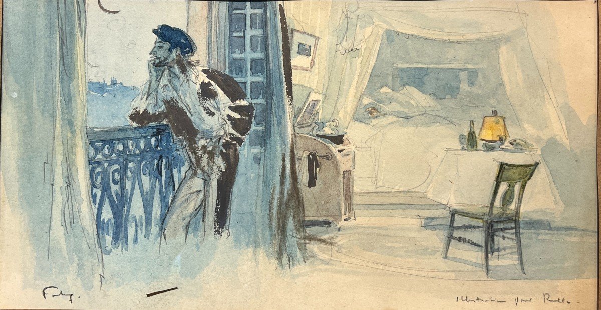 Louis Fortuney (1875-1950) - Illustration Project For Rolla, Circa 1890-photo-2