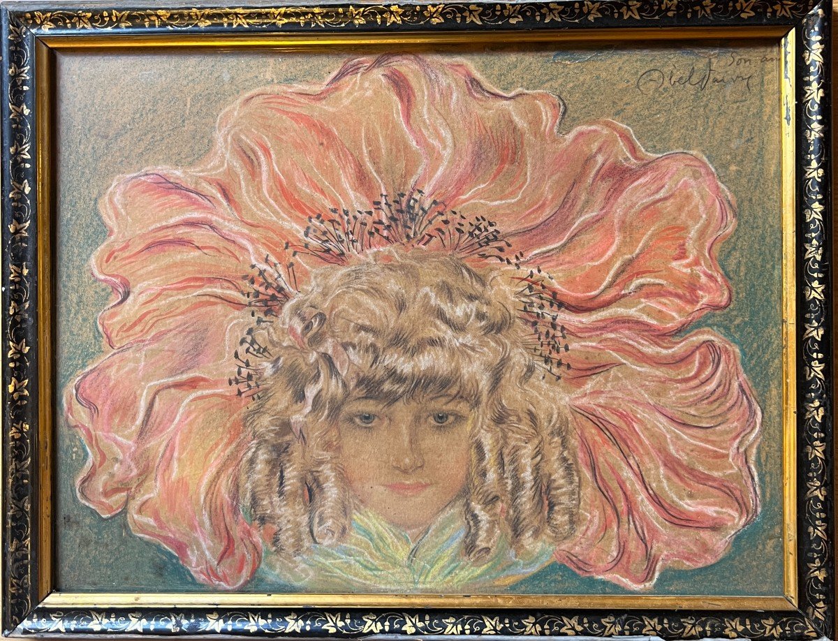 Abel Faivre (1867-1945) - Femme Fleur, Circa 1900
