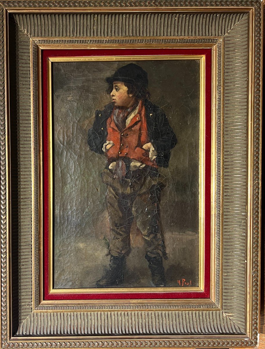 M- Prat - Ecole Française Du 19ème Siècle - Portrait De Gavroche, Circa 1880