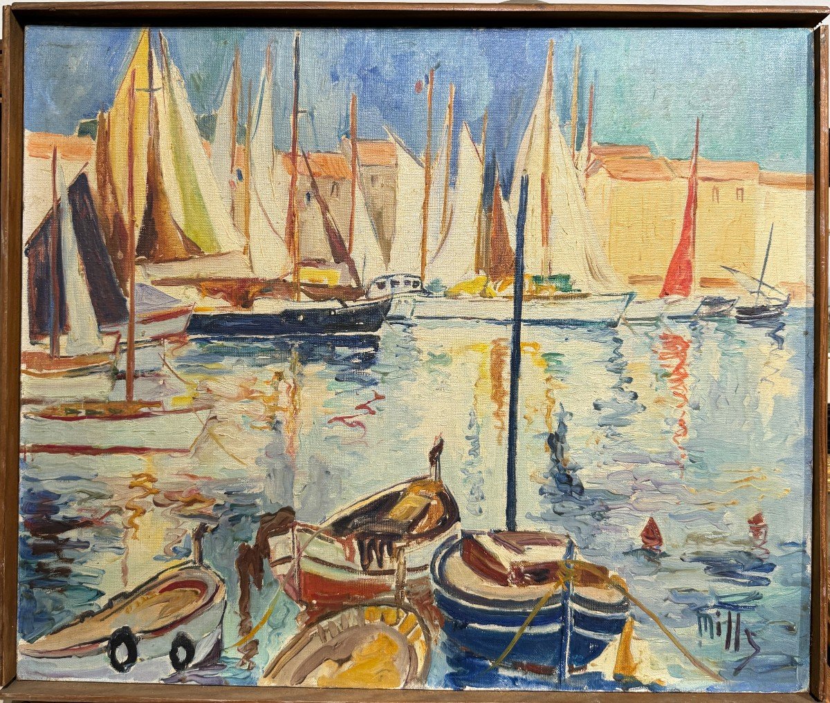 Wilfred Taylor Mills (1912-1988) - Le Port De Saint Tropez, Circa 1960 / Ecole Américaine