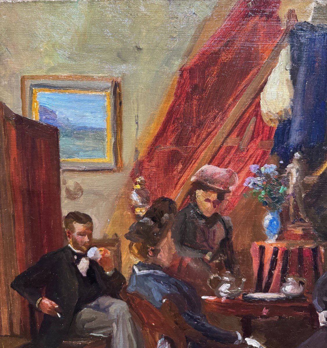 French Impressionist School - Afternoon Mondain, Circa 1890-photo-2