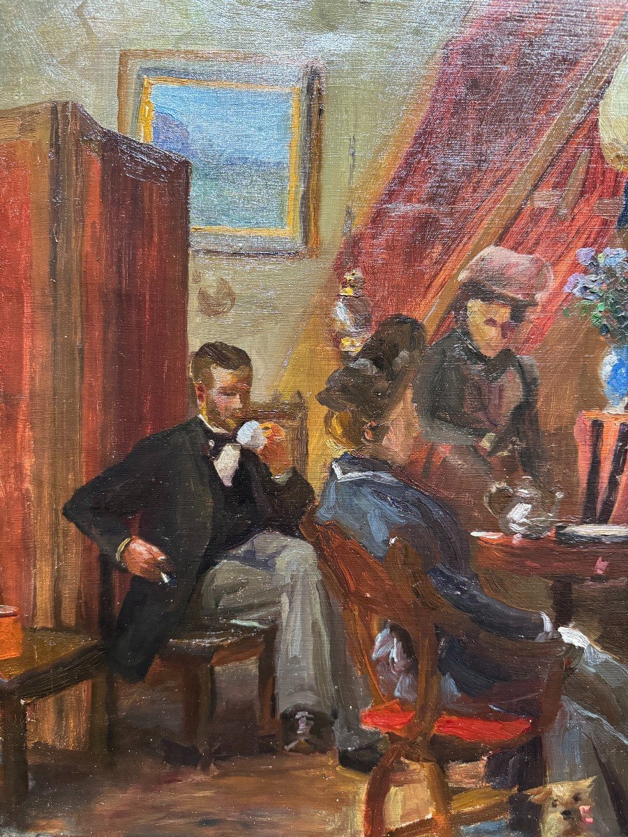 French Impressionist School - Afternoon Mondain, Circa 1890-photo-4