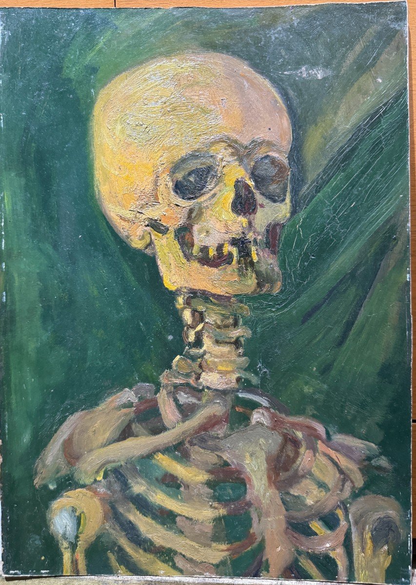 Ecole Française Du 20ème Siècle - Squelette - Dans le gout de Van Gogh