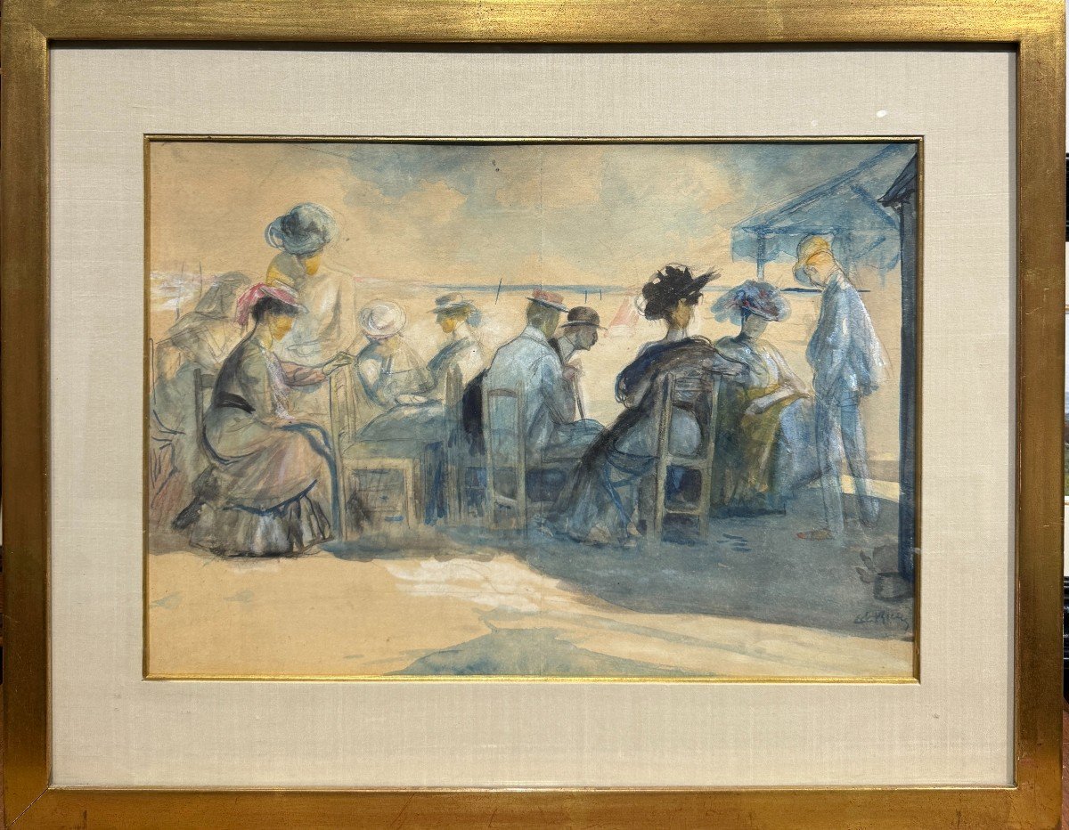 Alméry Lobel-riche (1877-1950) - Beach Scene, Circa 1910