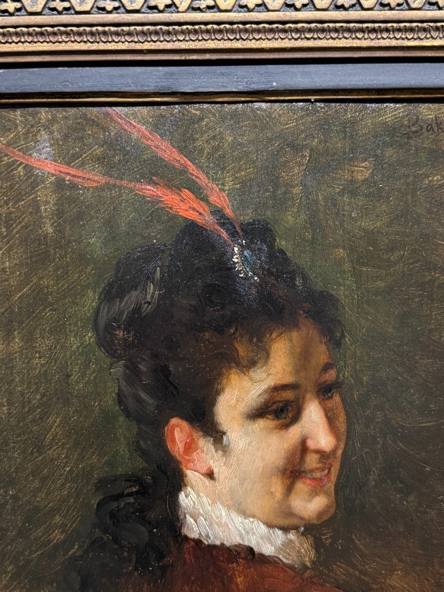 Ladislaus Bakalowicz (1833-1903) - Portrait De Femme-photo-3