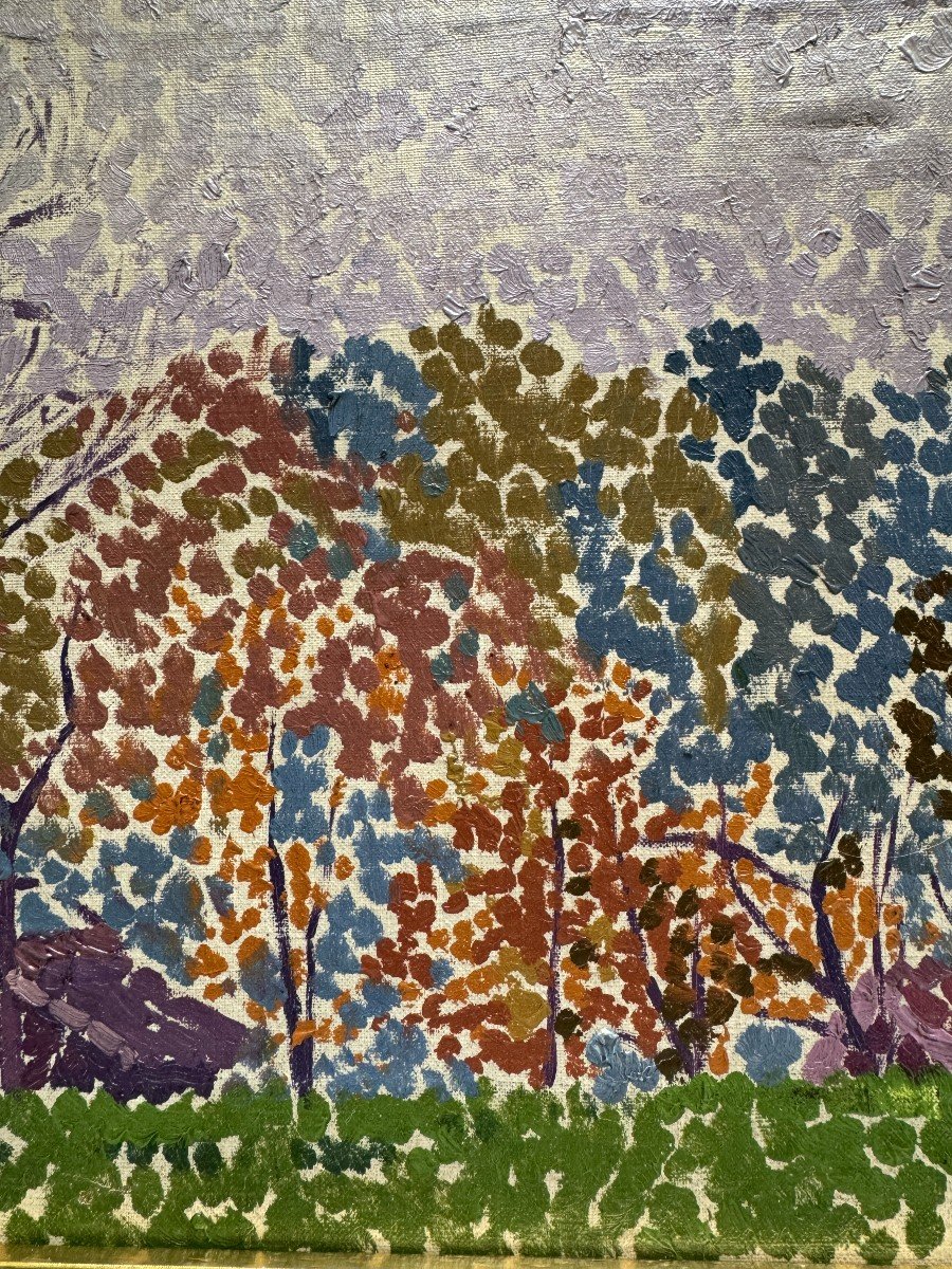 Jan De Clerck (ostend, 1881- Ostend, 1962) - Pointillist Landscape In Oostkamp, Circa 1915-1920-photo-2