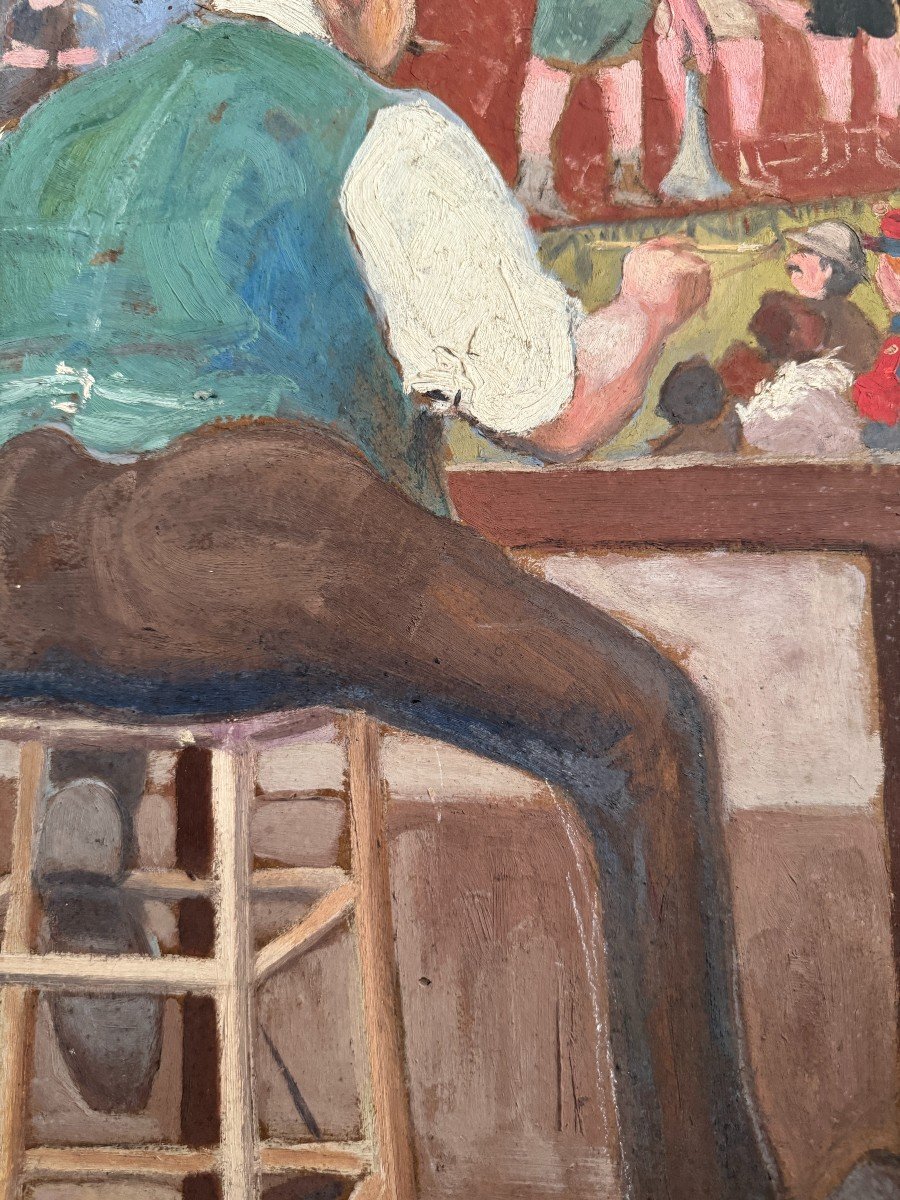 M. Jousselin  (xix-xx) - Lutte Greco-romaine, Autoportrait Au Chevalet, 1912-photo-4