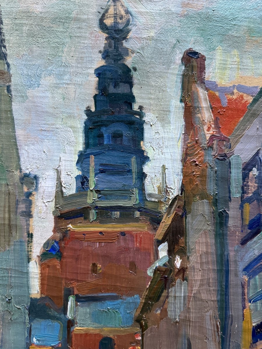 Isidore Opsomer (1878-1967) - Leiden, The Town Hall Tower, 1918-photo-4