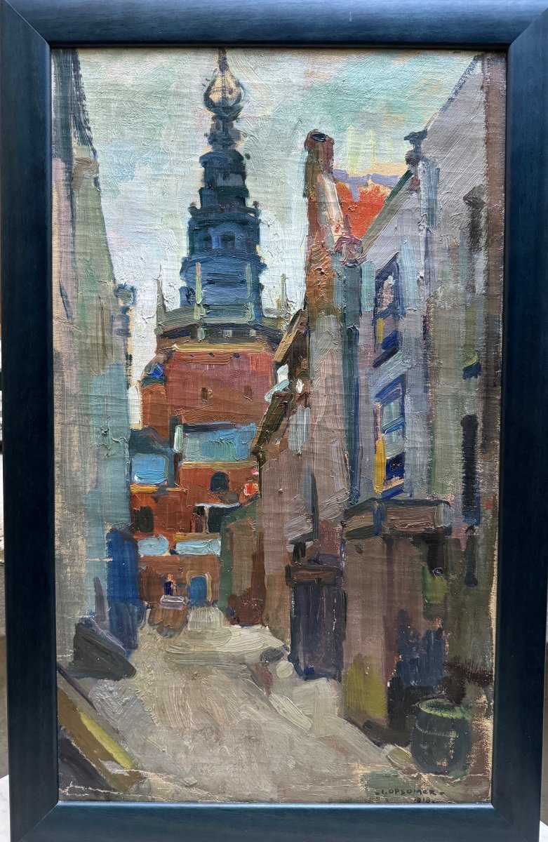 Isidore Opsomer (1878-1967) - Leiden, The Town Hall Tower, 1918