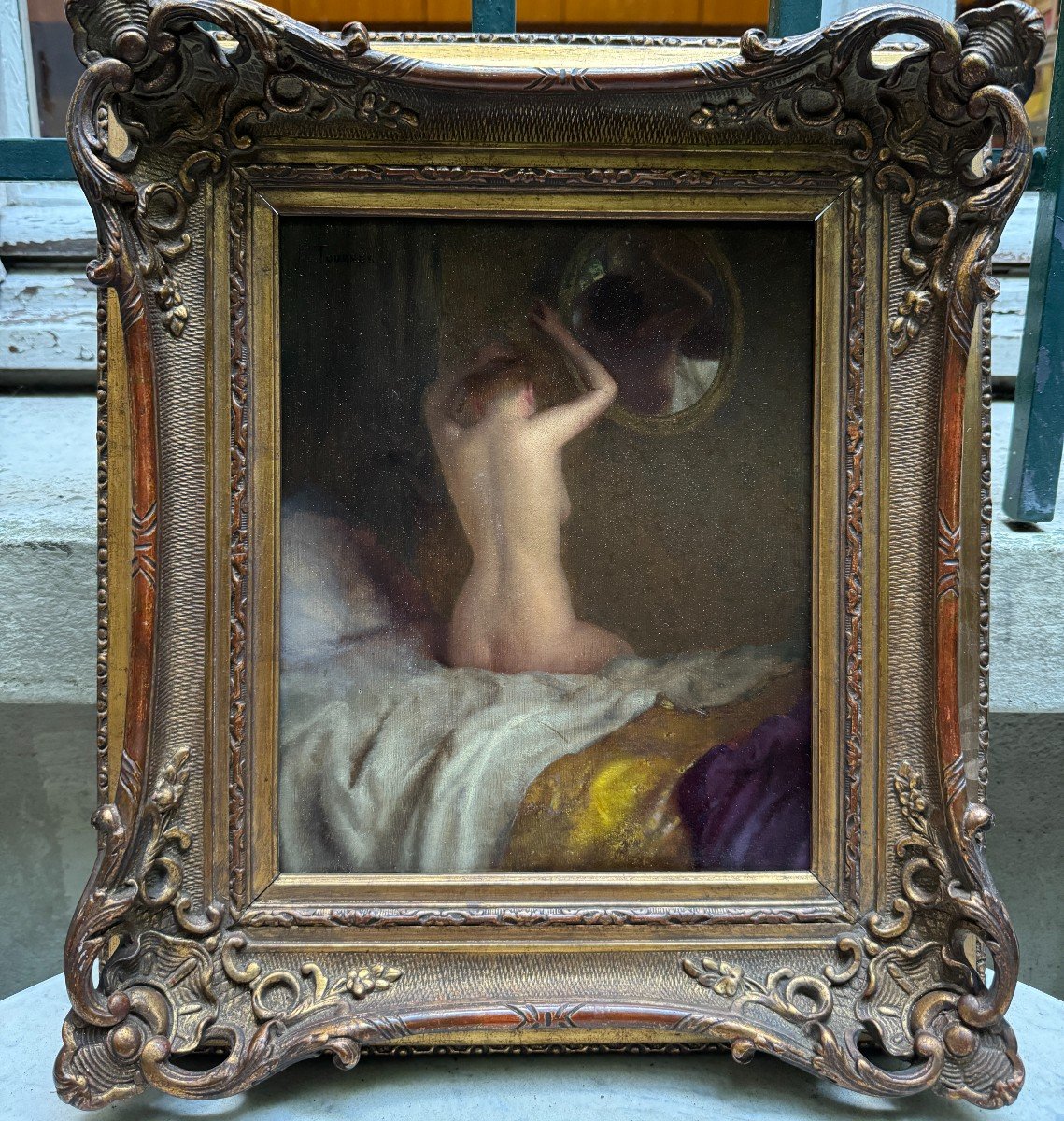 Etienne Tournes (1857-1931) - Au Réveil, Femme Nue à La Toilette-photo-3