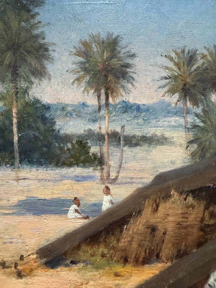 Gustave Nicolas Pinel (1842-1896) - African Camp In Gabès, Tunisia-photo-2