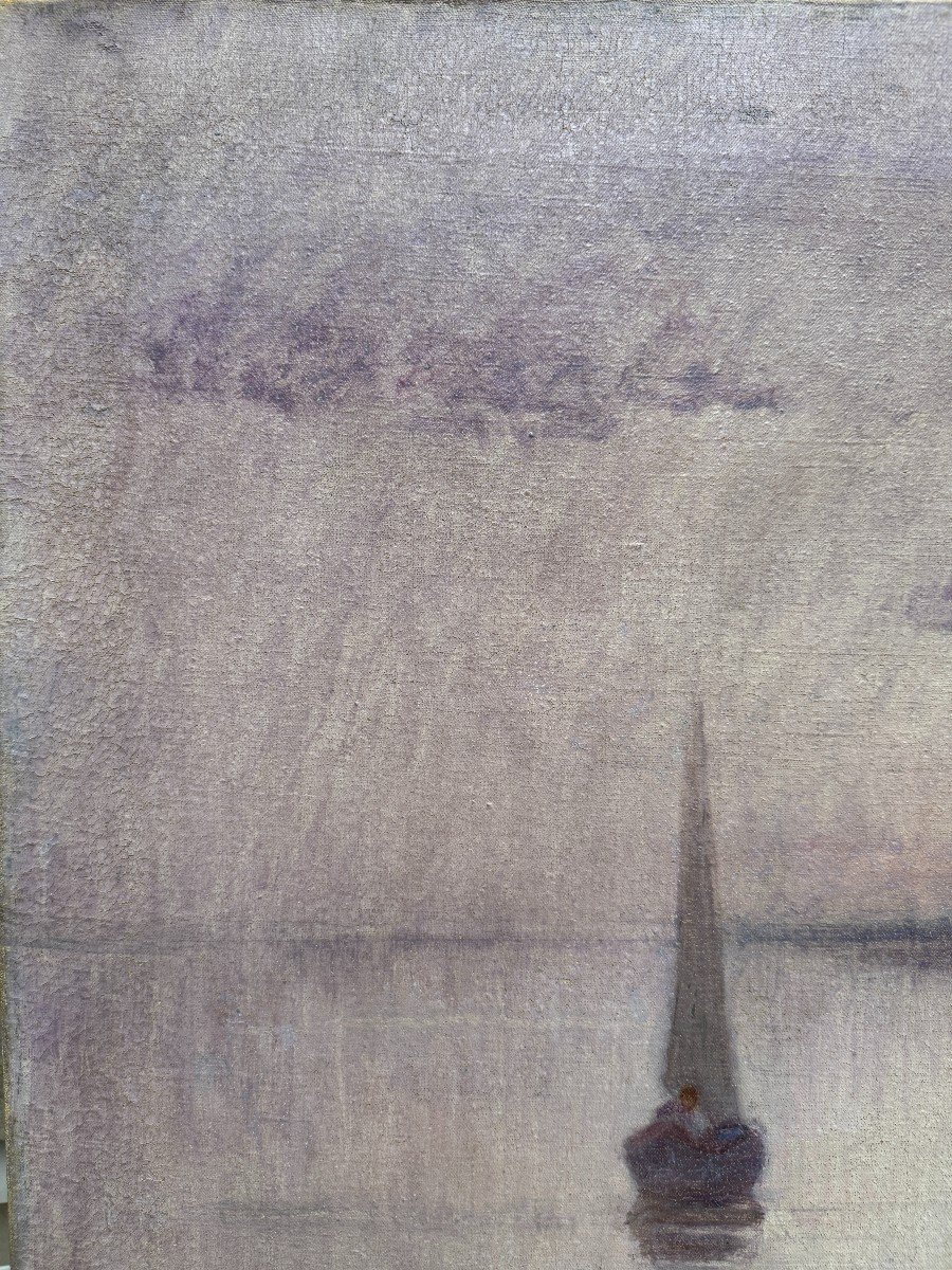 Suzanne Adam-laurens Known As Nanny (1861-1915) Marine, Sunset, Effects Of Pink And Mauve-photo-2