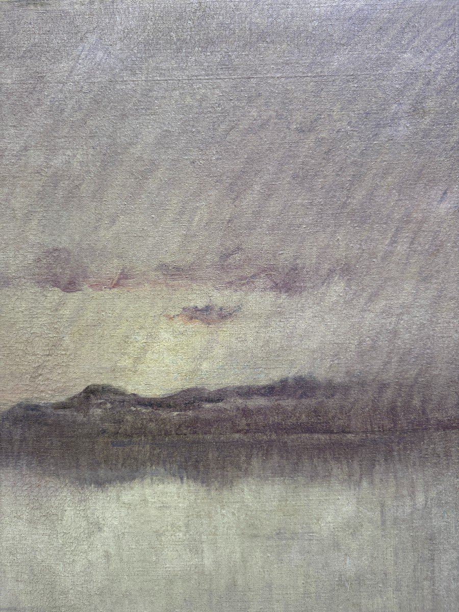 Suzanne Adam-laurens Known As Nanny (1861-1915) Marine, Sunset, Effects Of Pink And Mauve-photo-3