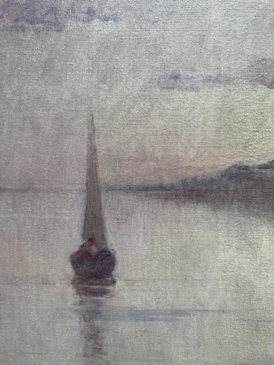 Suzanne Adam-laurens Known As Nanny (1861-1915) Marine, Sunset, Effects Of Pink And Mauve-photo-4