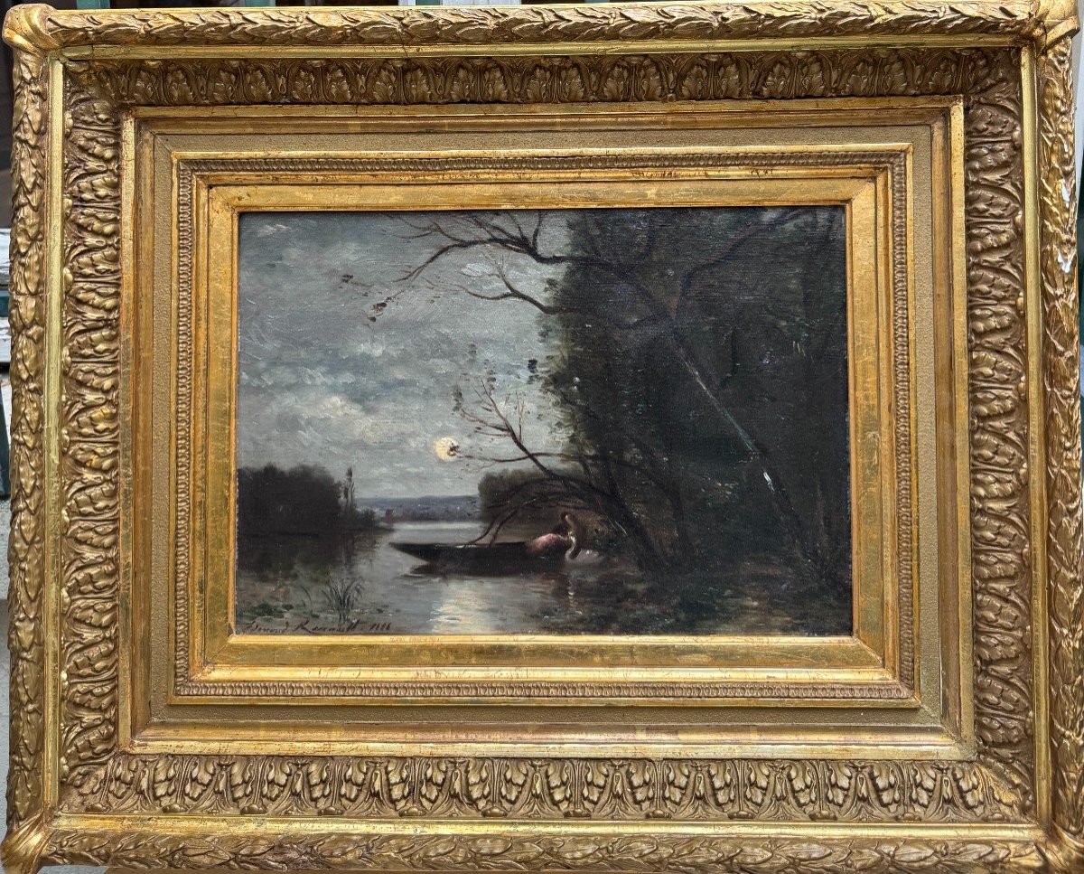 Edmond Renault (1829-1905) - Lovers In The Moonlight, 1856-photo-2