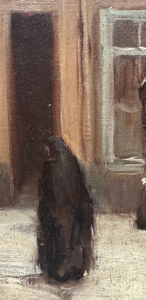 Manuel Thomson Ortiz (valparaiso - Chile, 1875 - Paris, 1953) - Paris, Nun In Winter, 1908-photo-1